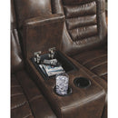 Game Zone - Bark - PWR REC Loveseat/CON/ADJ HDRST-Washburn's Home Furnishings