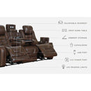 Game Zone - Brown Dark - Pwr Rec Sofa With Adj Headrest-Washburn's Home Furnishings