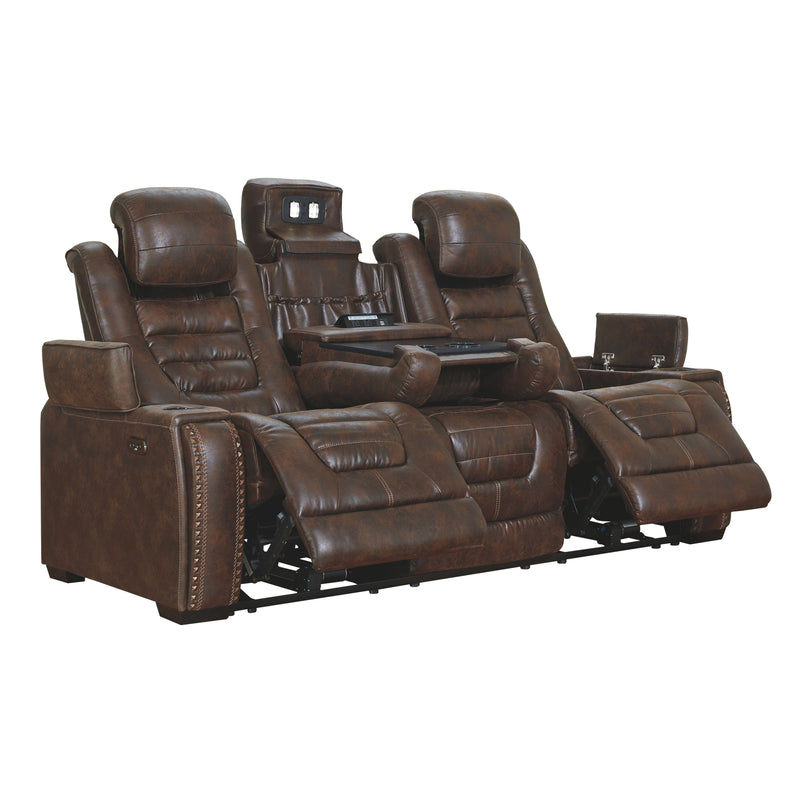 Game Zone - Brown Dark - Pwr Rec Sofa With Adj Headrest-Washburn's Home Furnishings