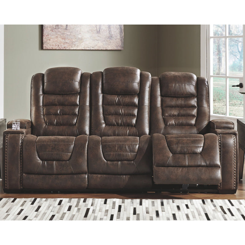 Game Zone - Brown Dark - Pwr Rec Sofa With Adj Headrest-Washburn's Home Furnishings