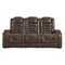 Game Zone - Brown Dark - Pwr Rec Sofa With Adj Headrest-Washburn's Home Furnishings