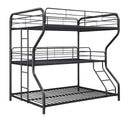 Garner - Triple Full/twin Over Full Bunk Bed With Ladder - Gray-Washburn's Home Furnishings