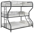 Garner - Triple Full/twin Over Full Bunk Bed With Ladder - Gray-Washburn's Home Furnishings