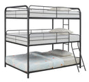 Garner - Triple Triple Full Bunk Bed With Ladder - Gray-Washburn's Home Furnishings