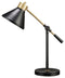 Garville - Black/gold Finish - Metal Desk Lamp (1/cn)-Washburn's Home Furnishings