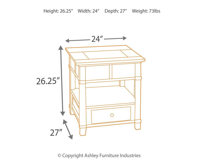 Gately - Brown Light - Rectangular End Table-Washburn's Home Furnishings