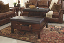 Gately - Medium Brown - Ottoman Cocktail Table-Washburn's Home Furnishings