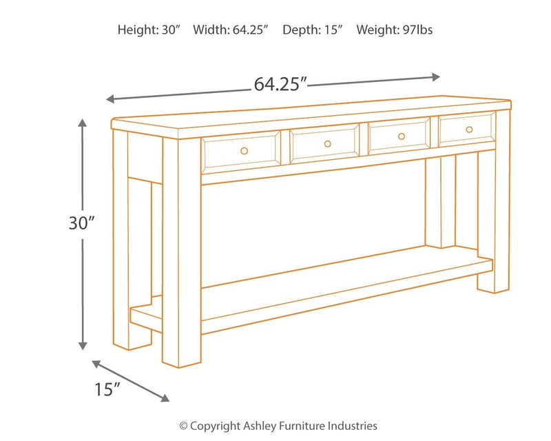 Gavelston - Black - Sofa Table-Washburn's Home Furnishings