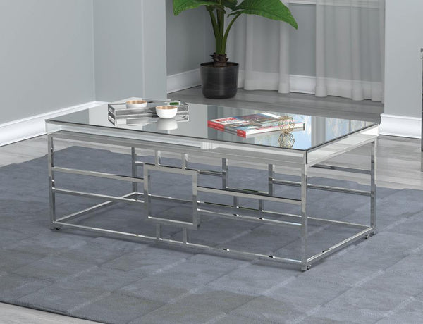 Geometric - Frame Coffee Table - Pearl Silver-Washburn's Home Furnishings