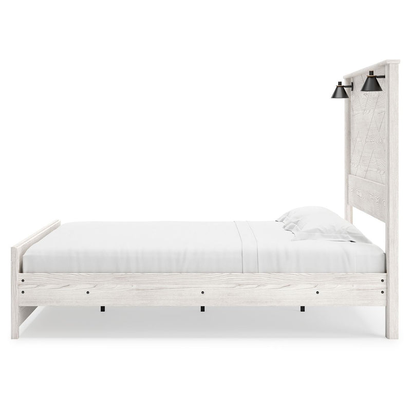 Gerridan - White - King Panel Bed With Sconces-Washburn's Home Furnishings