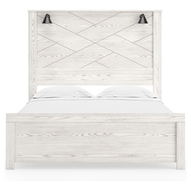 Gerridan - White - Queen Panel Bed With Sconces-Washburn's Home Furnishings