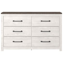 Gerridan - White/gray - Six Drawer Dresser-Washburn's Home Furnishings