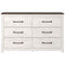 Gerridan - White/gray - Six Drawer Dresser-Washburn's Home Furnishings