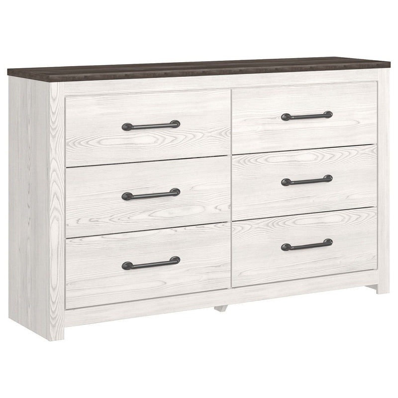 Gerridan - White/gray - Six Drawer Dresser-Washburn's Home Furnishings