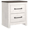 Gerridan - White/gray - Two Drawer Night Stand-Washburn's Home Furnishings