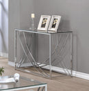 Glass Top Rectangular Sofa Tableents Chrome - Pearl Silver-Washburn's Home Furnishings