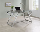 Glass Top Writing Desk - Pearl Silver-Washburn's Home Furnishings