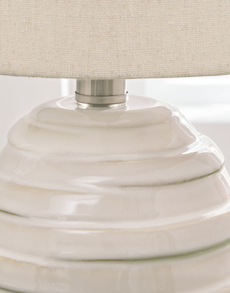 Glennwick - White - Ceramic Table Lamp (1/cn)-Washburn's Home Furnishings