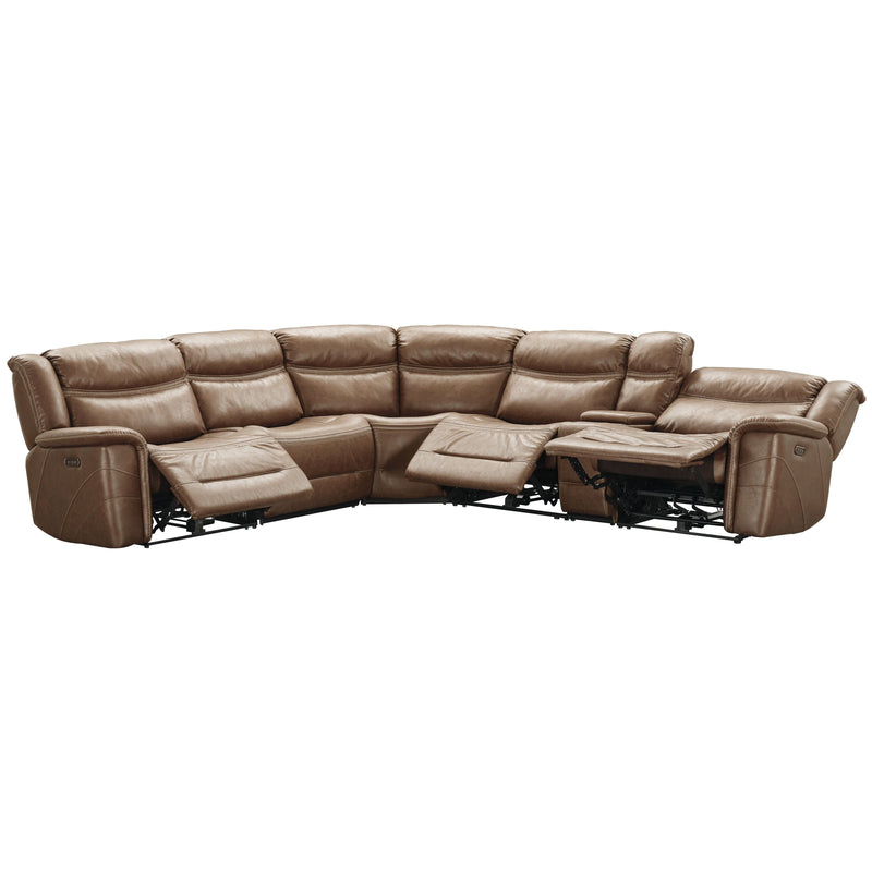 Glenvale - Chocolate - Left Arm Facing Power Recliner 6 Pc Sectional-Washburn's Home Furnishings