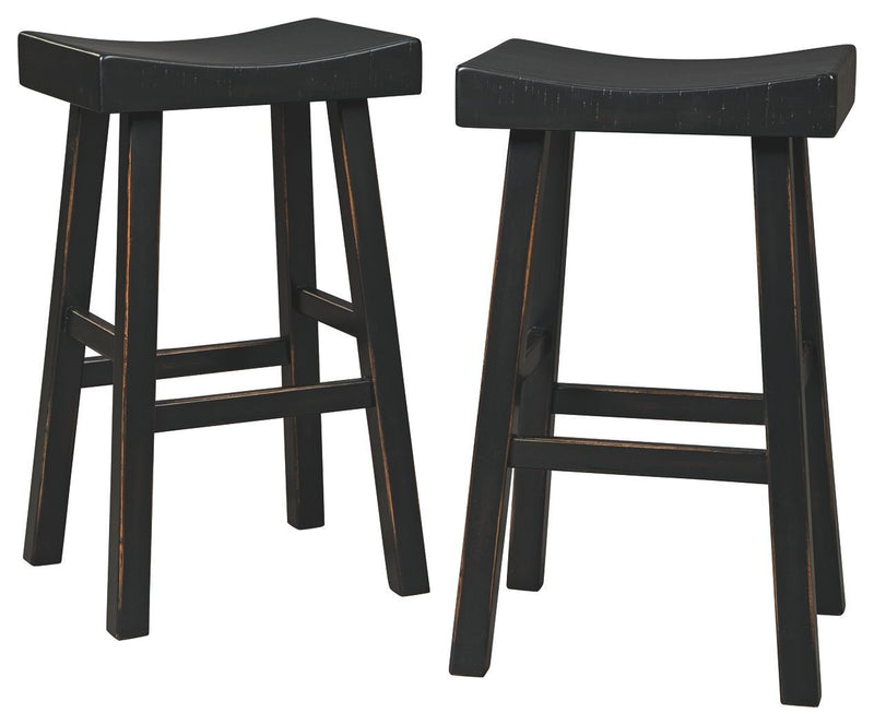 Glosco - Black - Pub Height Bar Stool (set Of 2)-Washburn's Home Furnishings