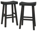 Glosco - Black - Pub Height Bar Stool (set Of 2)-Washburn's Home Furnishings