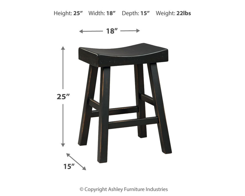 Glosco - Black - Stool (2/cn)-Washburn's Home Furnishings