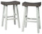 Glosco - Brown Gray/antique White - Pub Height Bar Stool (set Of 2)-Washburn's Home Furnishings