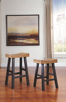 Glosco - Medium Brown / Dark Brown - Bar Height Bar Stool (set Of 2)-Washburn's Home Furnishings