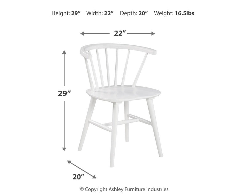 Grannen - White - Dining Room Side Chair (2/cn)-Washburn's Home Furnishings