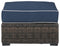 Grasson - Brown/blue - Ottoman With Cushion-Washburn's Home Furnishings