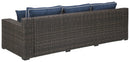 Grasson - Brown/blue - Sofa With Cushion-Washburn's Home Furnishings