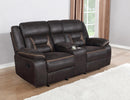 Greer - Glider Loveseat W/ Console - Brown-Washburn's Home Furnishings