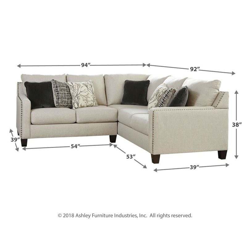 Hallenberg - Fog - Left Arm Facing Loveseat 2 Pc Sectional-Washburn's Home Furnishings