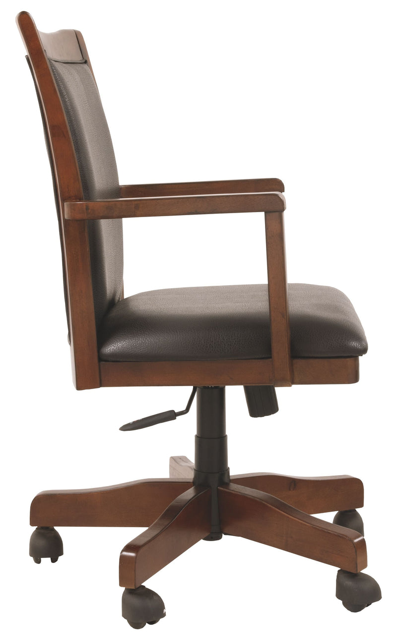 Hamlyn - Medium Brown - Home Office Swivel Desk Chair-Washburn's Home Furnishings