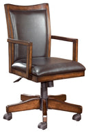 Hamlyn - Medium Brown - Home Office Swivel Desk Chair-Washburn's Home Furnishings