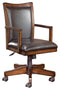 Hamlyn - Medium Brown - Home Office Swivel Desk Chair-Washburn's Home Furnishings