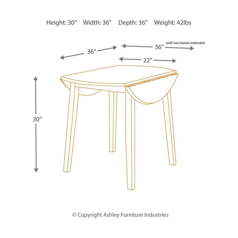 Hammis - Dark Brown - Round DRM Drop Leaf Table-Washburn's Home Furnishings