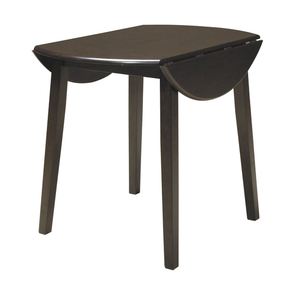 Hammis - Dark Brown - Round DRM Drop Leaf Table-Washburn's Home Furnishings