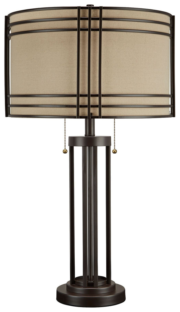 Hanswell - Dark Brown - Metal Table Lamp (1/cn)-Washburn's Home Furnishings