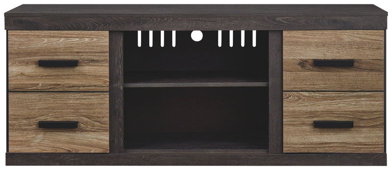 Harlinton - Warm Gray - Lg Tv Stand W/fireplace Option-Washburn's Home Furnishings