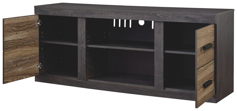 Harlinton - Warm Gray - Lg Tv Stand W/fireplace Option-Washburn's Home Furnishings