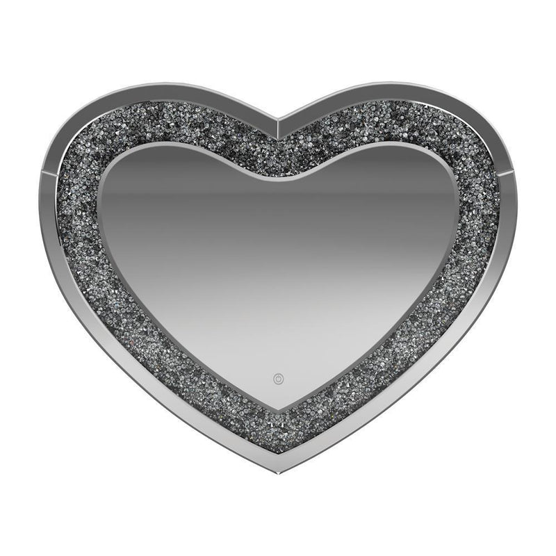 Heart Shape Wall Mirror - Gray-Washburn's Home Furnishings