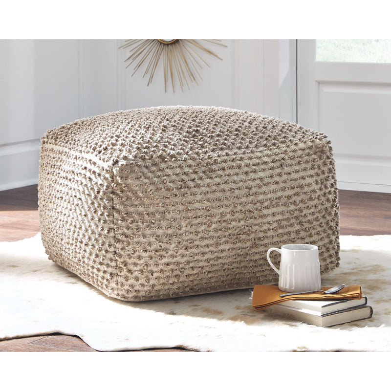 Hedy - Natural/beige - Pouf-Washburn's Home Furnishings