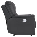 Henefer - Midnight - Pwr Recliner/adj Headrest-Washburn's Home Furnishings