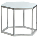 Hexagon - Glass Top Accent Table - White-Washburn's Home Furnishings