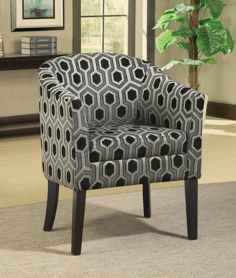 Hexagon - Patterned Accent Chair - Gray-Washburn's Home Furnishings