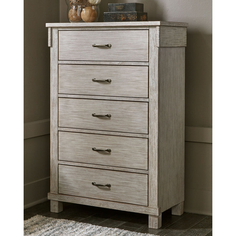 Hollentown - Whitewash - Five Drawer Chest-Washburn's Home Furnishings