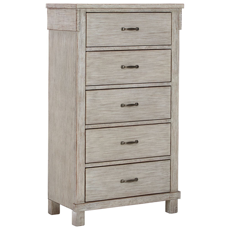 Hollentown - Whitewash - Five Drawer Chest-Washburn's Home Furnishings