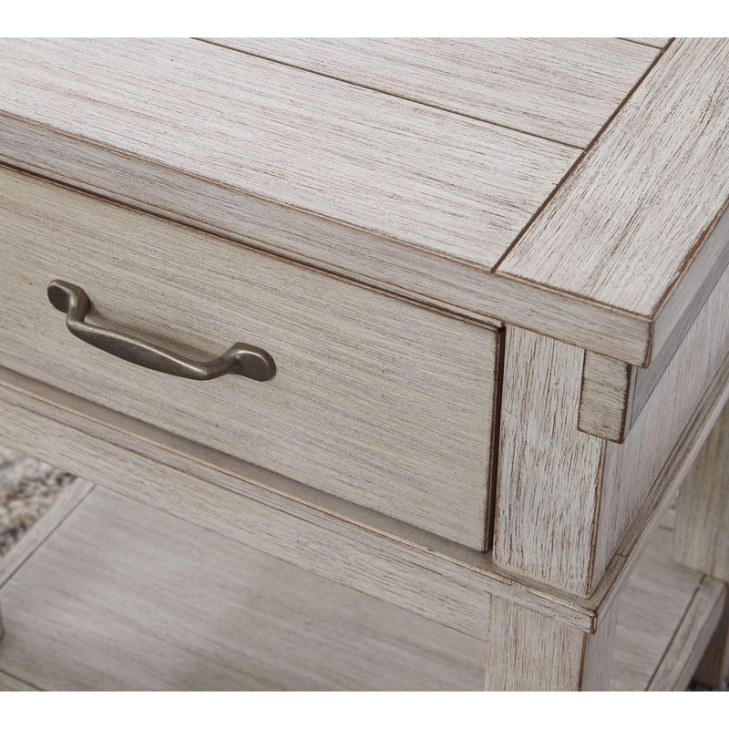 Hollentown - Whitewash - One Drawer Night Stand-Washburn's Home Furnishings