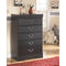 Huey - Black - Five Drawer Chest-Washburn's Home Furnishings